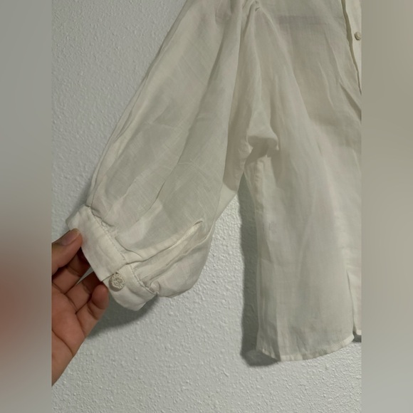 Joie Ramie Ballon Sleeve Blouse in Porcelain - Picture 6 of 6